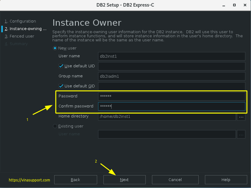 Cài đặt DB2 Express-C trên CentOS 7 Step 4