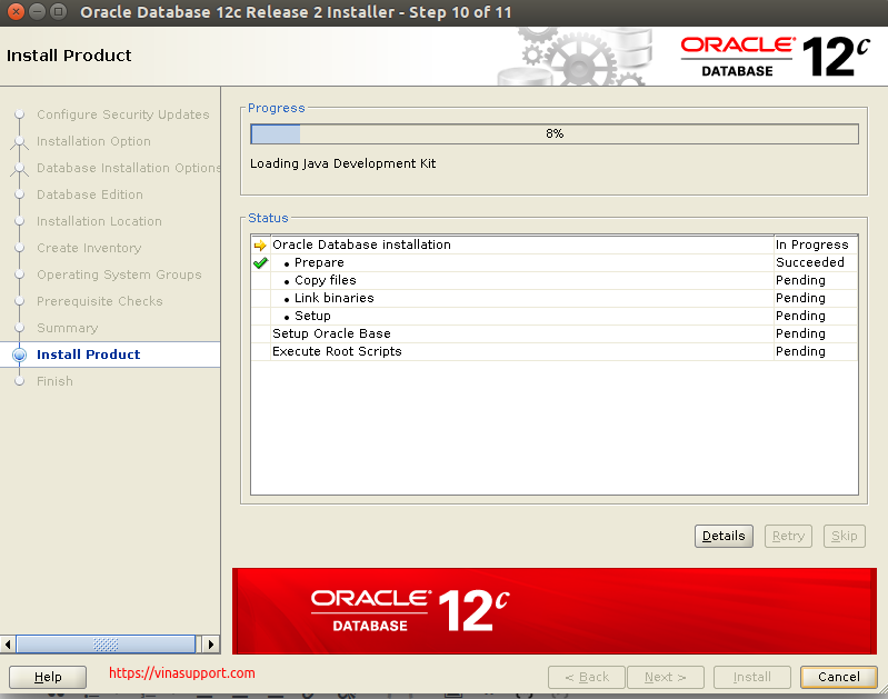 Huong dan cai dat Oracle Database 12c Tren CentOS 7.x - Buoc 12