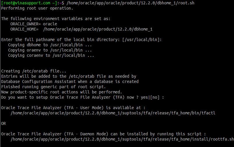 Huong dan cai dat Oracle Database 12c Tren CentOS 7.x - Buoc 14