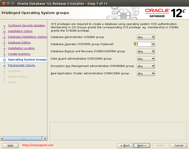 Huong dan cai dat Oracle Database 12c Tren CentOS 7.x - Buoc 8