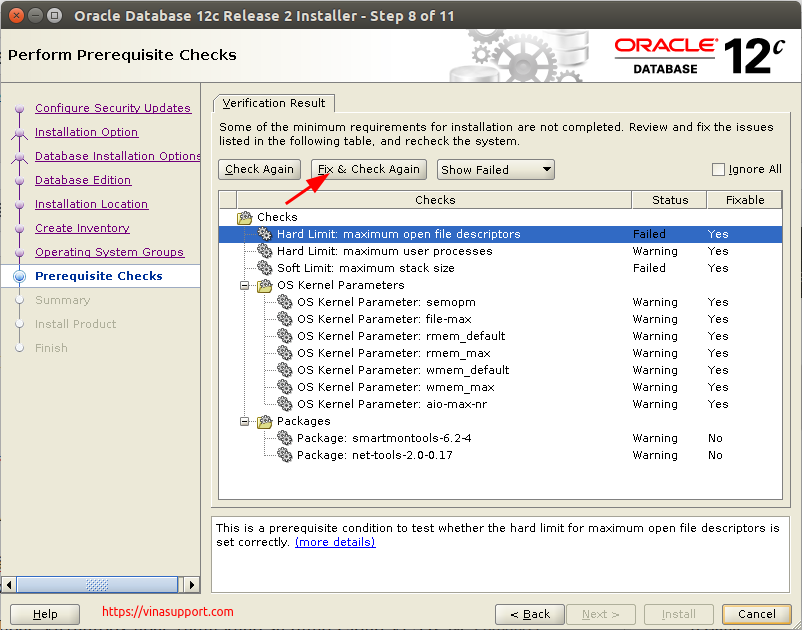 Huong dan cai dat Oracle Database 12c Tren CentOS 7.x - Buoc 9