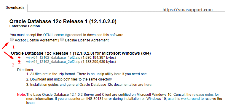 Cài đặt Oracle Database 12c trên Windows step 1