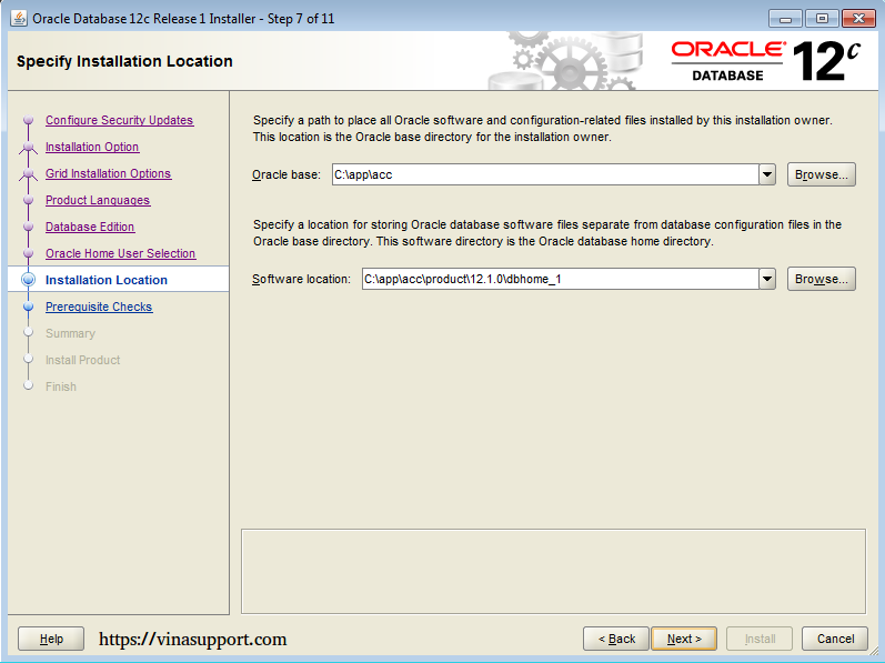 Cài đặt Oracle Database 12c trên Windows step 12