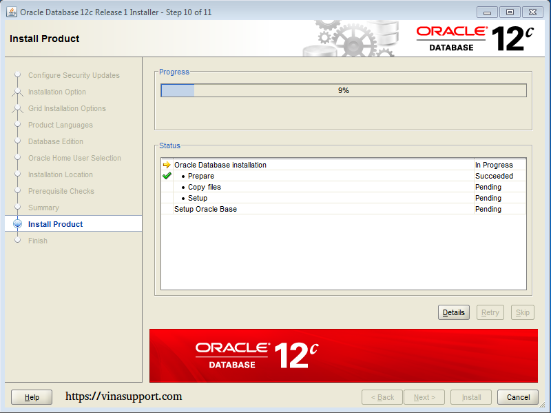 Cài đặt Oracle Database 12c trên Windows step 14