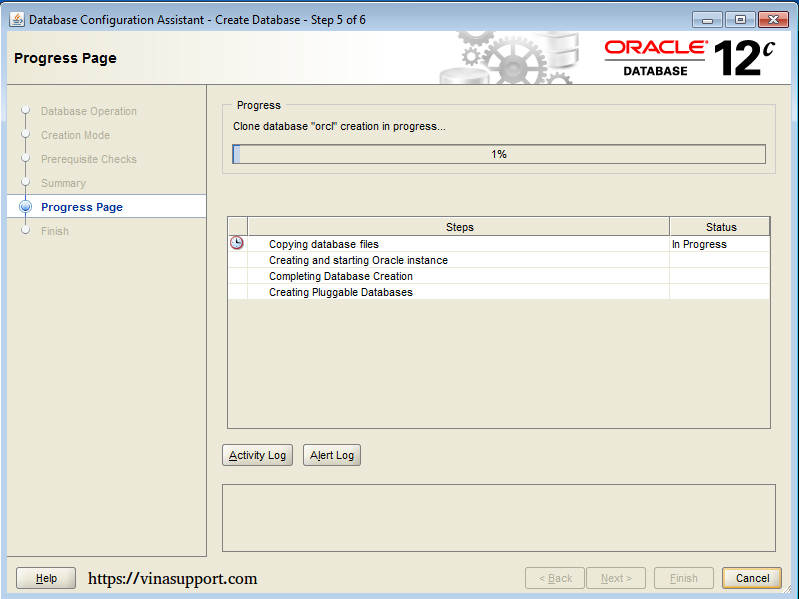 Cài đặt Oracle Database 12c trên Windows step 21