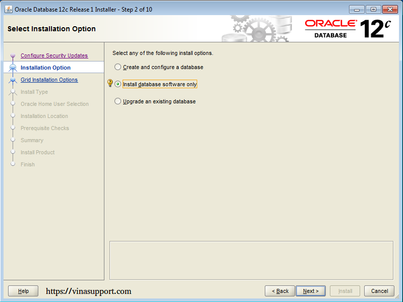 Cài đặt Oracle Database 12c trên Windows step 6