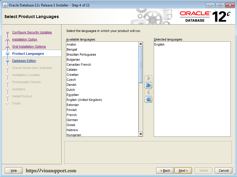 Cài đặt Oracle Database 12c trên Windows step 8