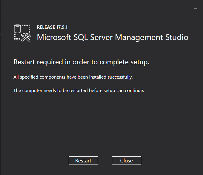 Cai dat SQL Server Management Tools Step 4