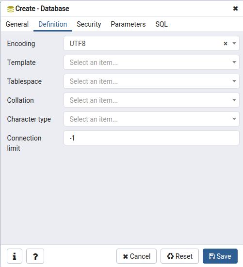 Tao / Create Database su dung PgAdmin4 Buoc 3