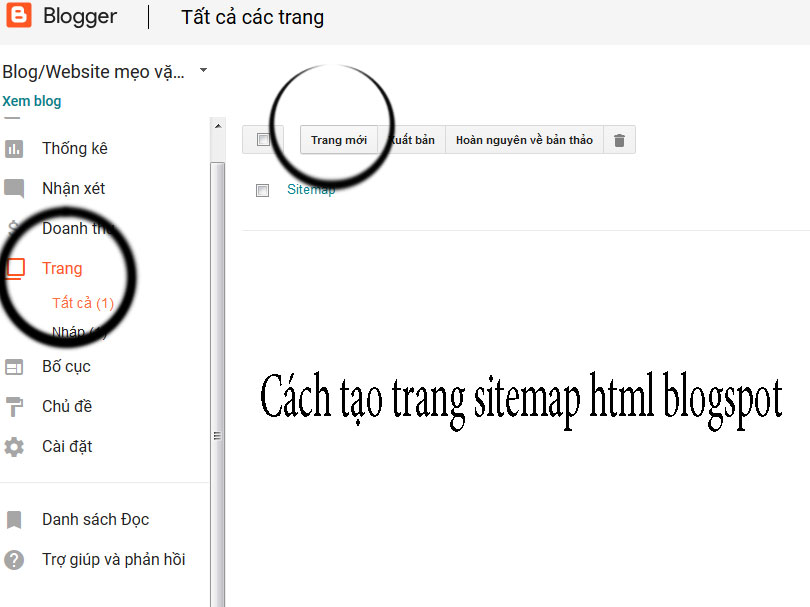 Hướng dẫn tạo sitemap HTML và XML cho Blogspot