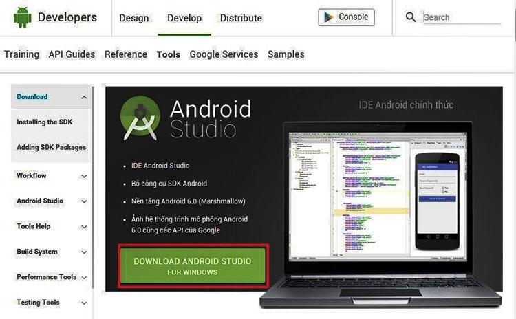 Hướng dẫn tải Android Studio