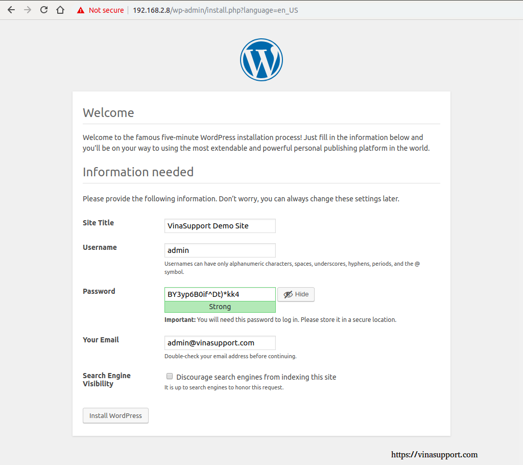 Cai dat va cau hinh WordPress buoc 5