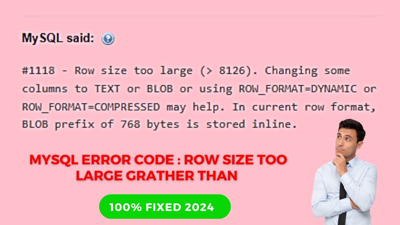 mysql error 1118 - Row size too large